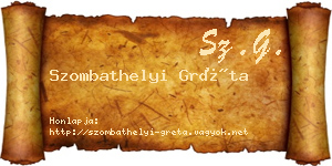 Szombathelyi Gréta névjegykártya